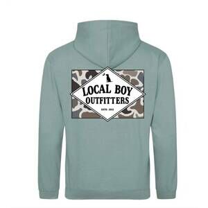 NEW LOCAL BOY OUTFITTERS men's founders lcf flag patch hoodie in dusty green